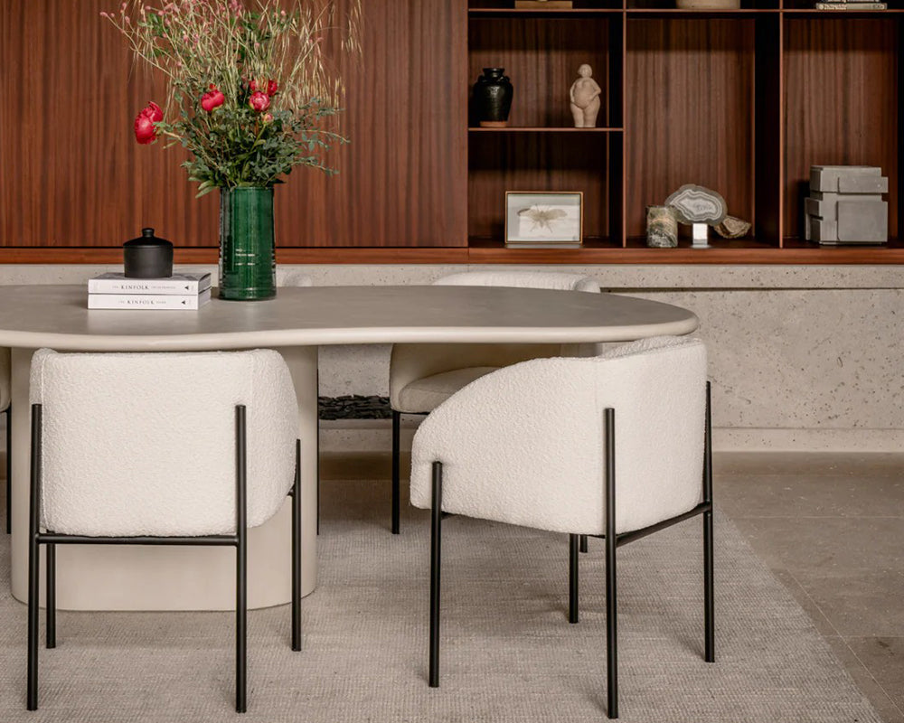 Table à manger en situation - salle à manger - béton ciré