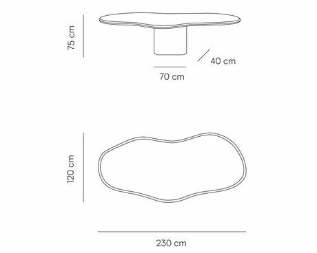 Table à manger organique béton ciré - Souffle d'intérieur