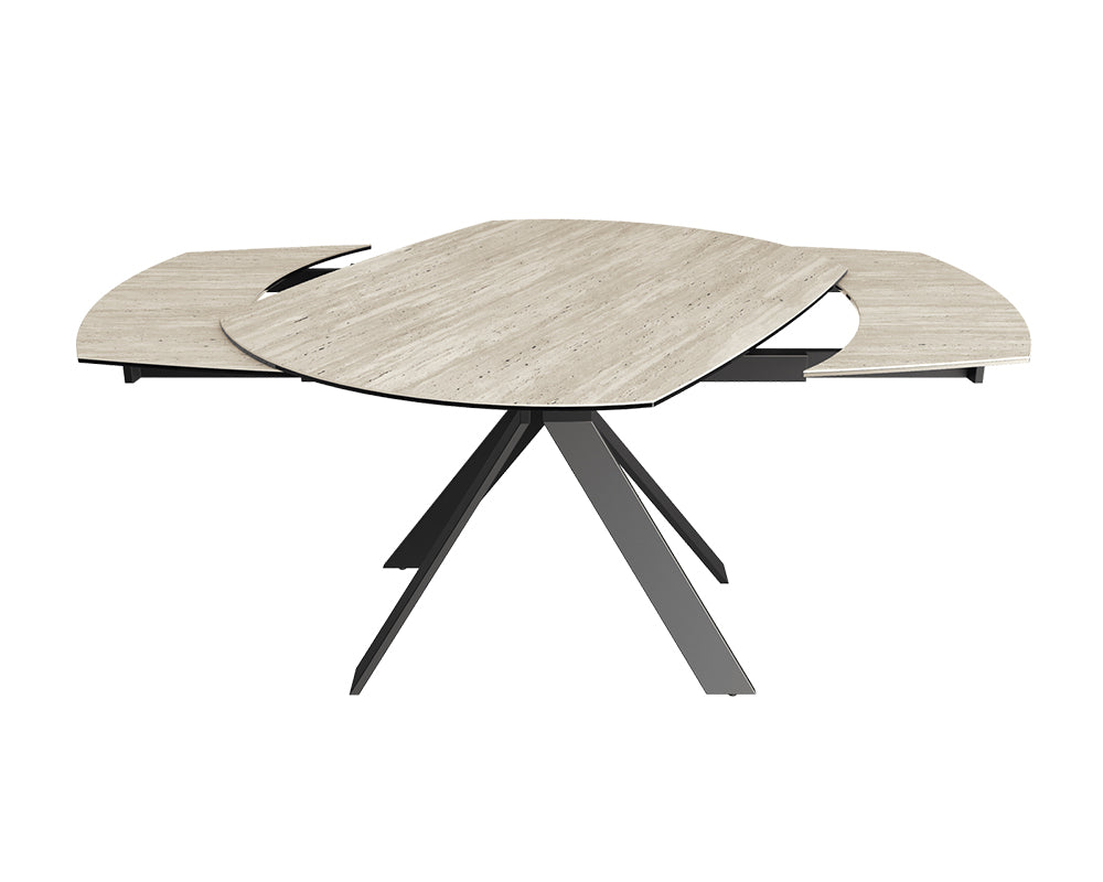 Table extensible céramique couleur travertin design - akante - Souffle d'intérieur