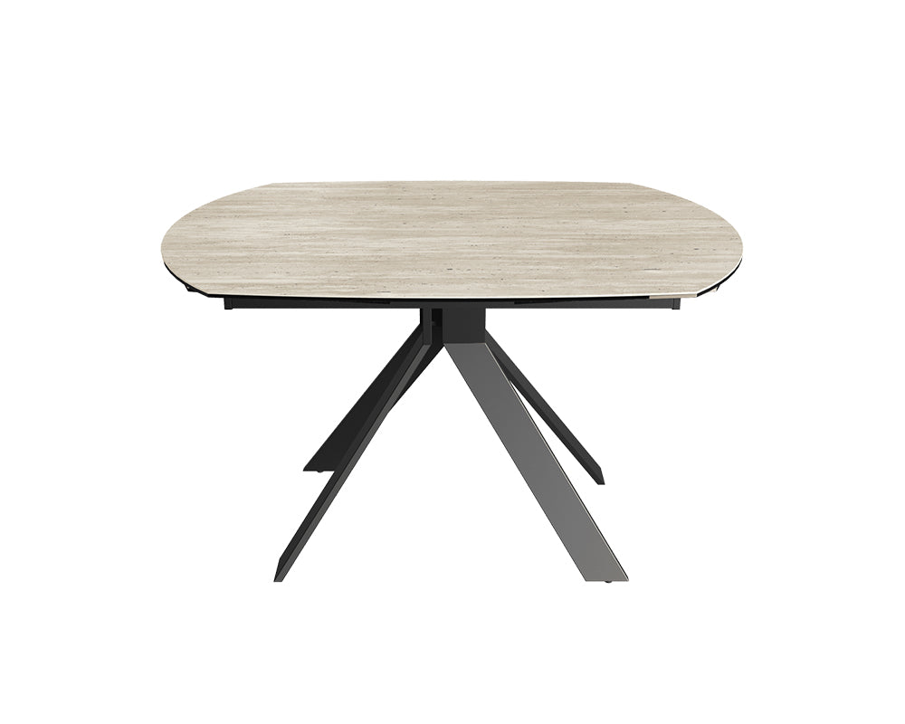 Table extensible céramique couleur travertin design - akante - Souffle d'intérieur