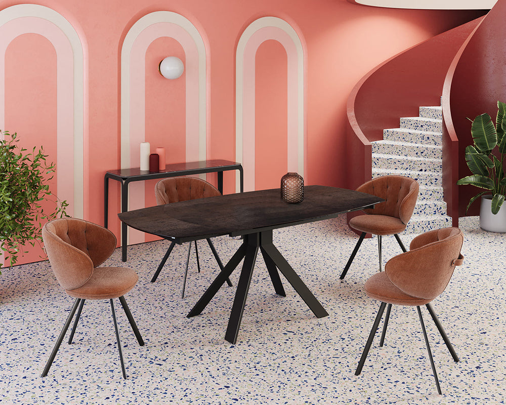 Table extensible céramique couleur acier design - akante - Souffle d'intérieur