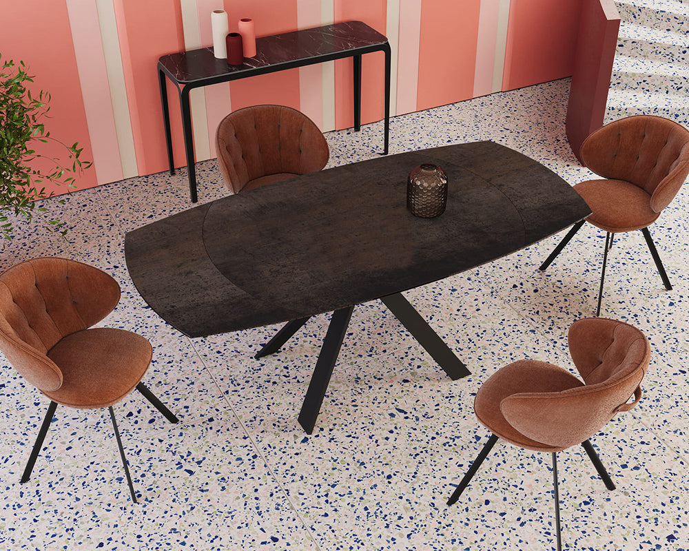 Table extensible céramique couleur acier design - akante - Souffle d'intérieur