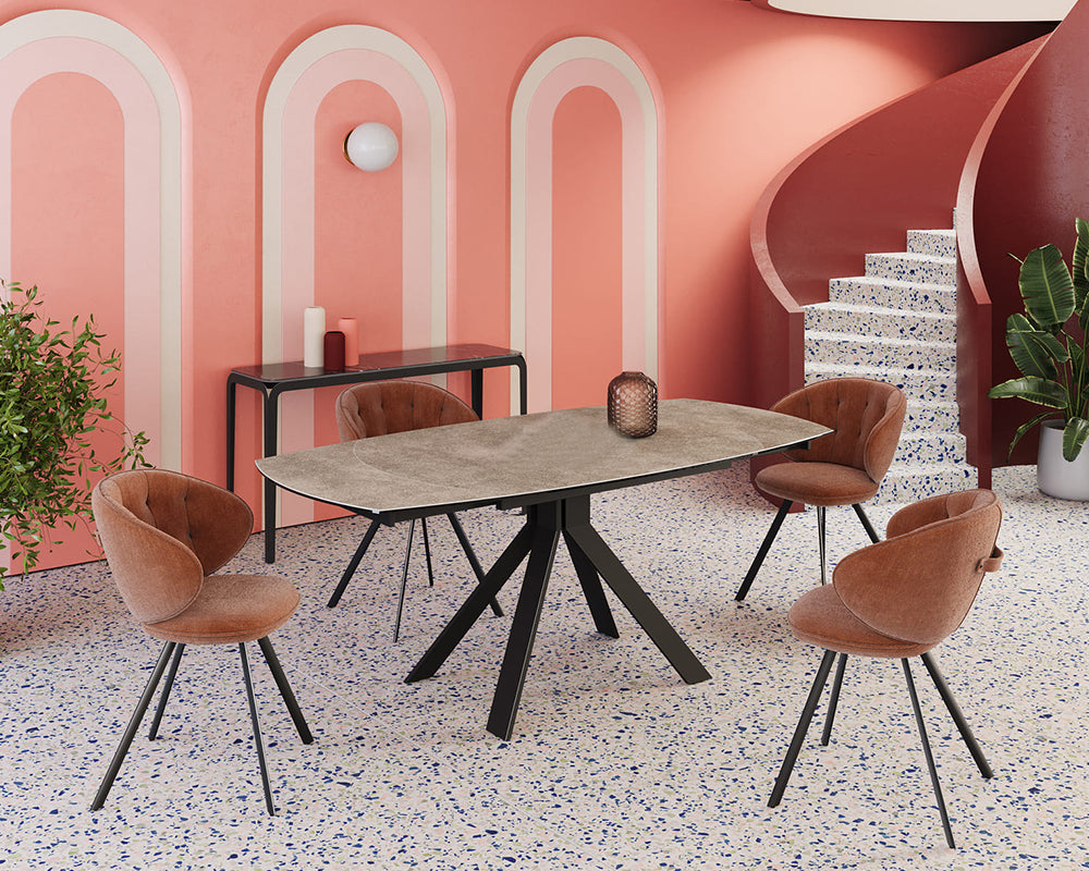 Table extensible céramique couleur argile design - akante - Souffle d'intérieur