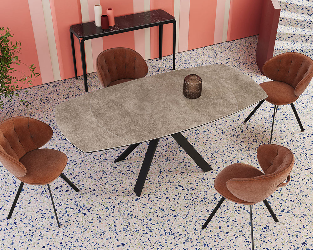 Table extensible céramique couleur argile design - akante - Souffle d'intérieur