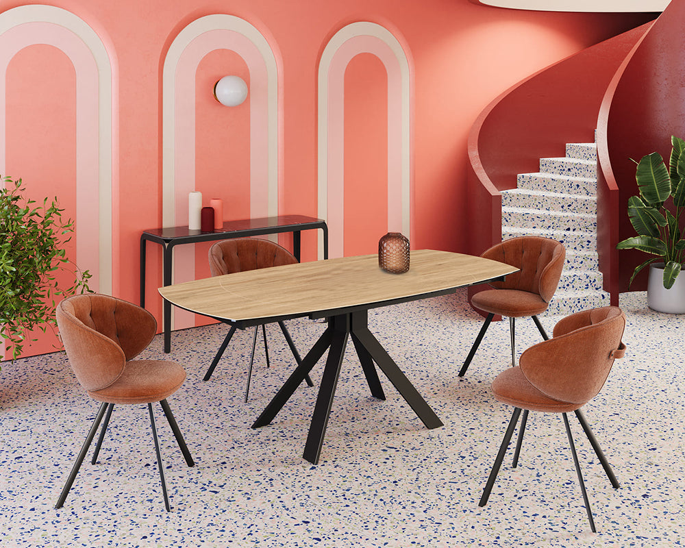 Table extensible céramique couleur chêne clair design - akante - Souffle d'intérieur