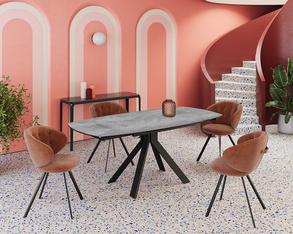 Table extensible céramique couleur argent design - akante - Souffle d'intérieur