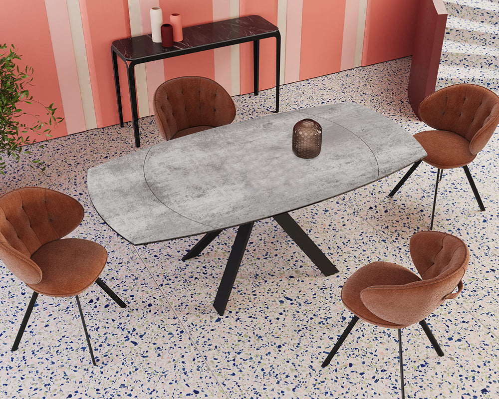 Table extensible céramique couleur argent design - akante - Souffle d'intérieur