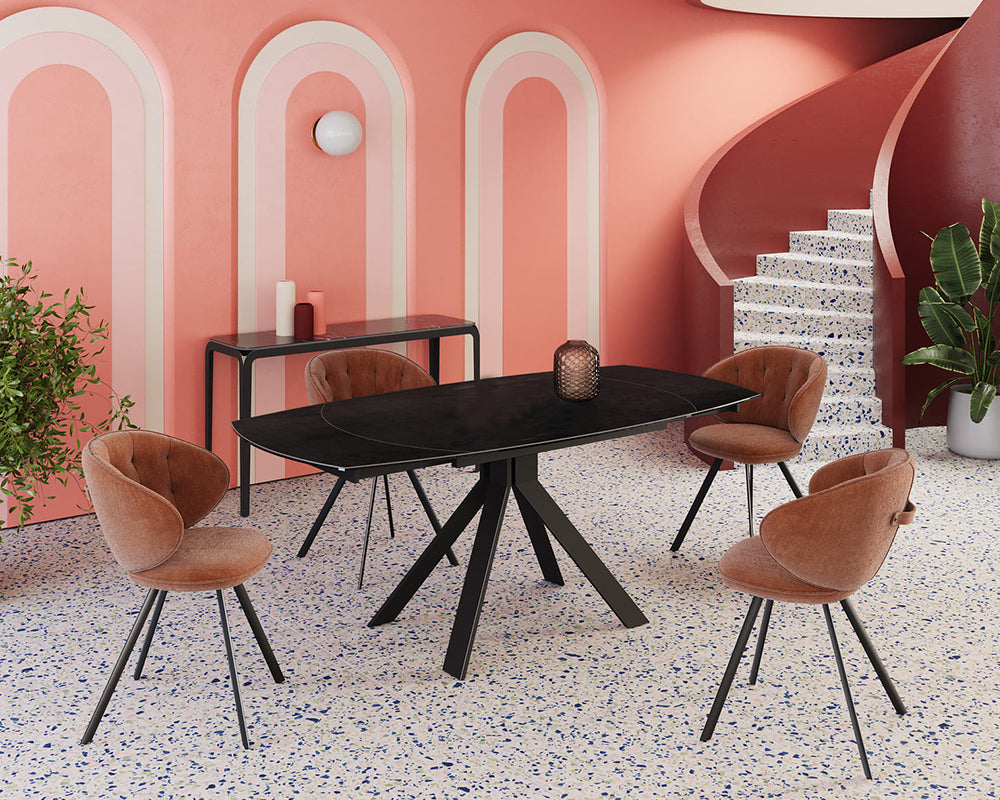 Table extensible céramique couleur titane design - akante - Souffle d'intérieur