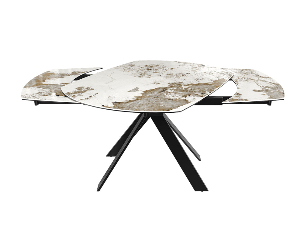 Table extensible céramique couleur marbre calcatta brillant design - akante - Souffle d'intérieur