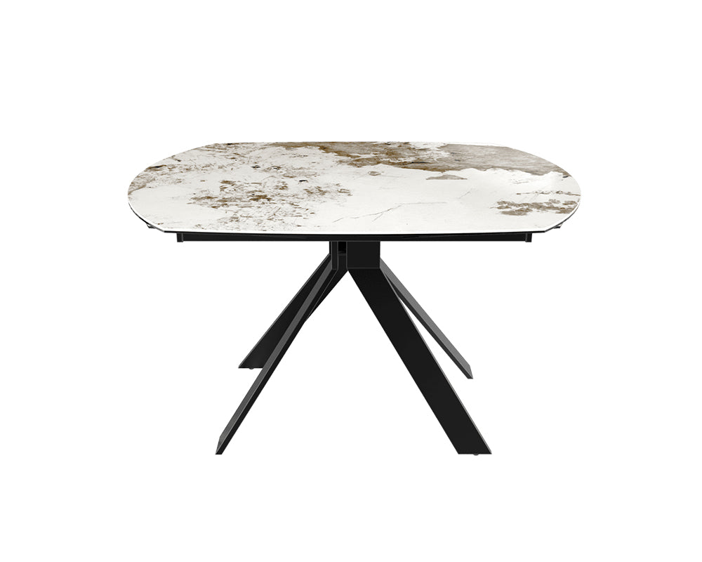 Table extensible céramique couleur marbre calcatta brillant design - akante - Souffle d'intérieur