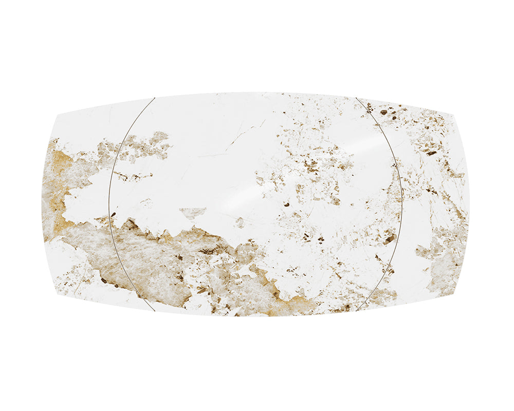 Table extensible céramique couleur marbre calcatta brillant design - akante - Souffle d'intérieur