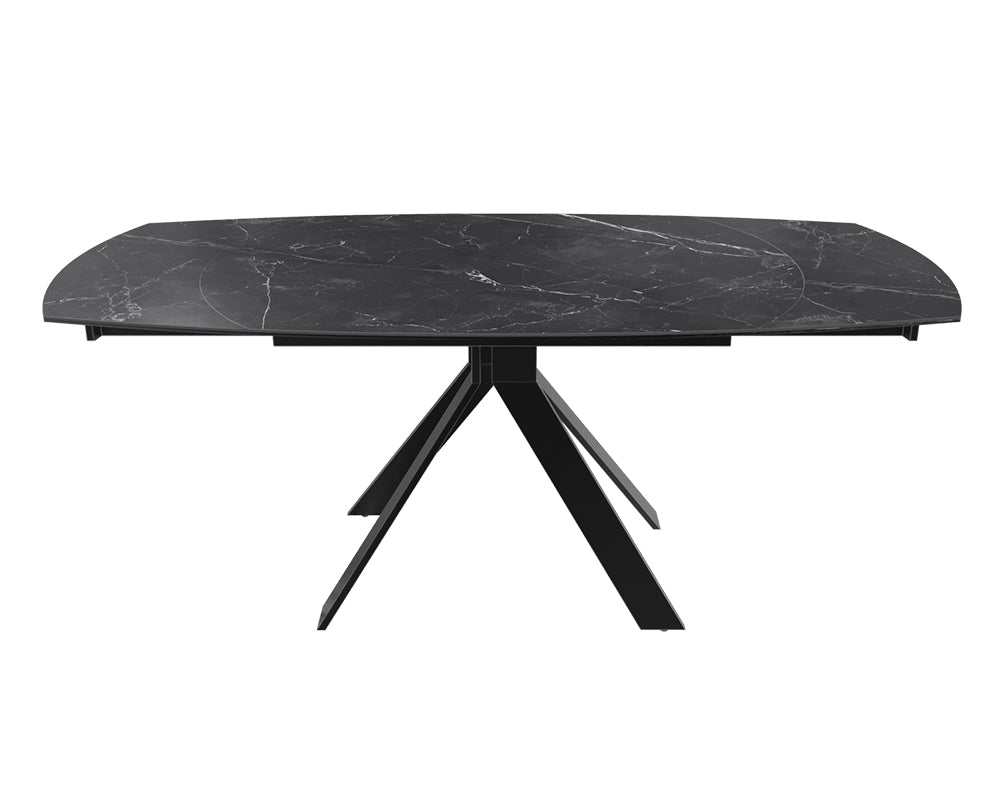 Table extensible céramique couleur marbre marquina design - akante - Souffle d'intérieur