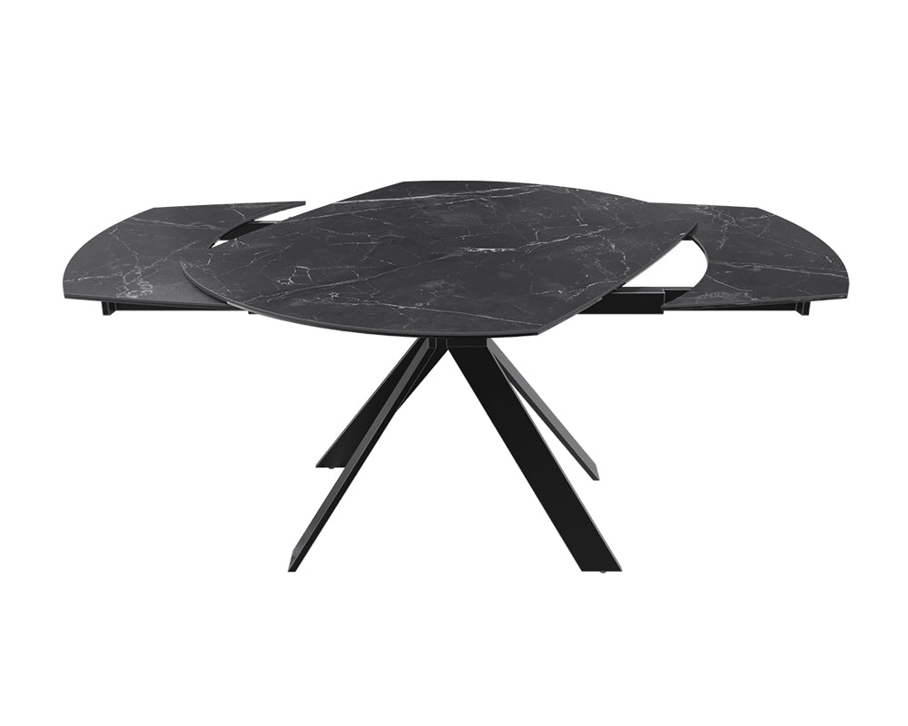 Table extensible céramique couleur marbre marquina design - akante - Souffle d'intérieur