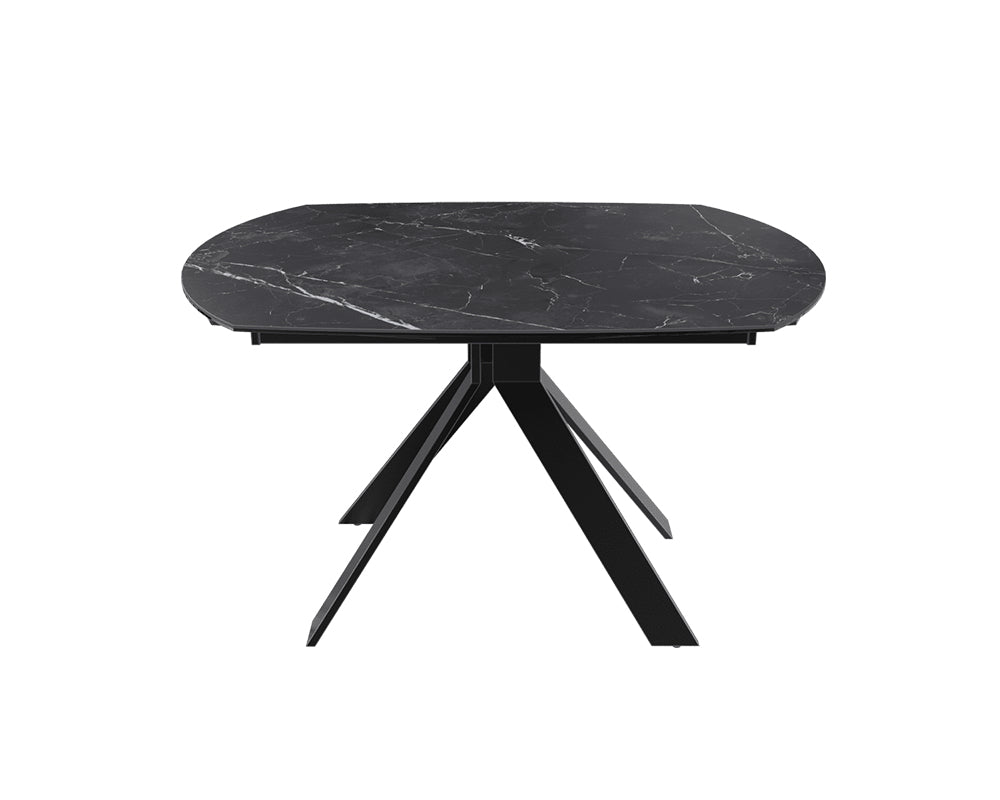 Milazzo table extensible céramique – finition Fiorentino Marquina, zoom plateau et chant