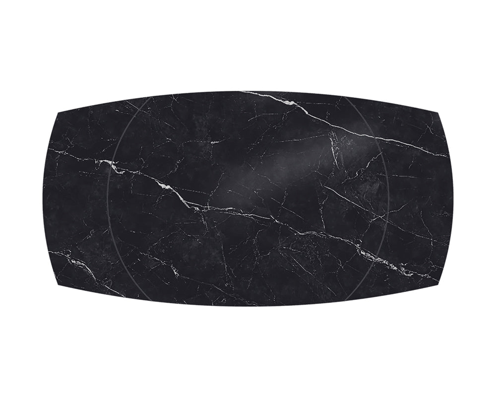 Table extensible céramique couleur marbre marquina design - akante - Souffle d'intérieur