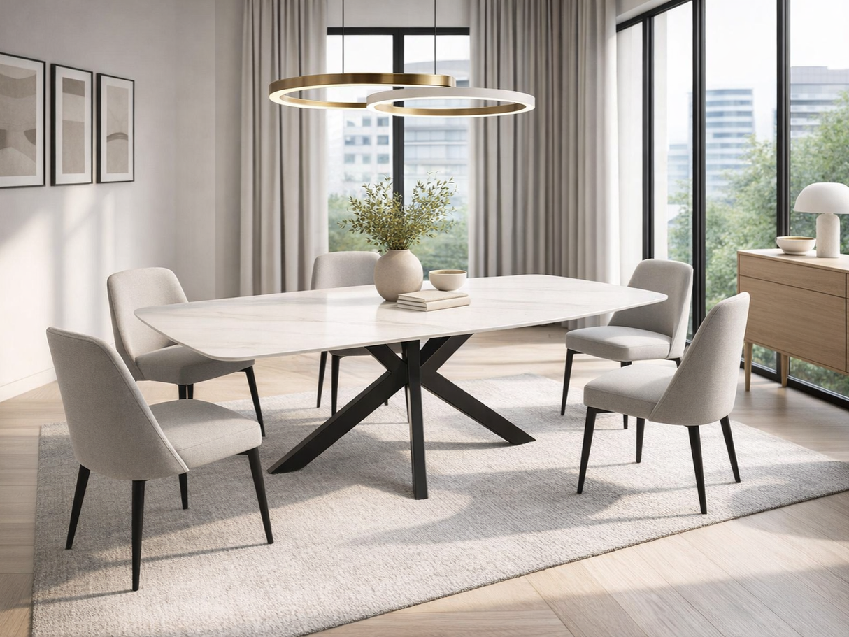 Table à manger en céramique marbre - Nasa