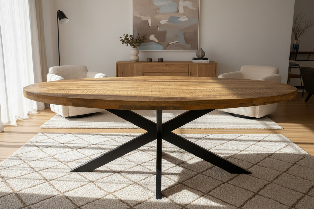 table a manger ovale en bois massif