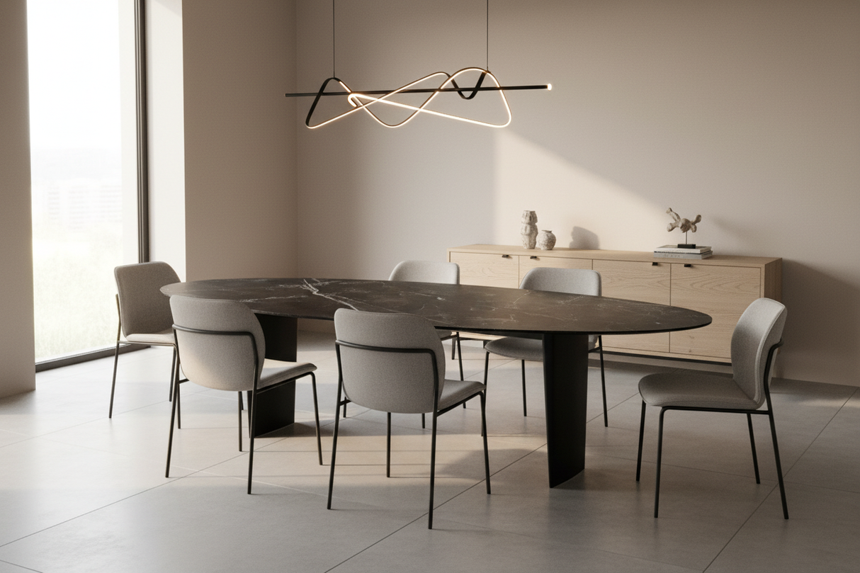 Grande table céramique ovale - Akante - Souffle d'intérieur