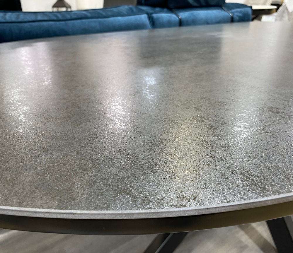Table céramique ovale grise pied central L150cm, L180cm ou L200cm - Ophelie