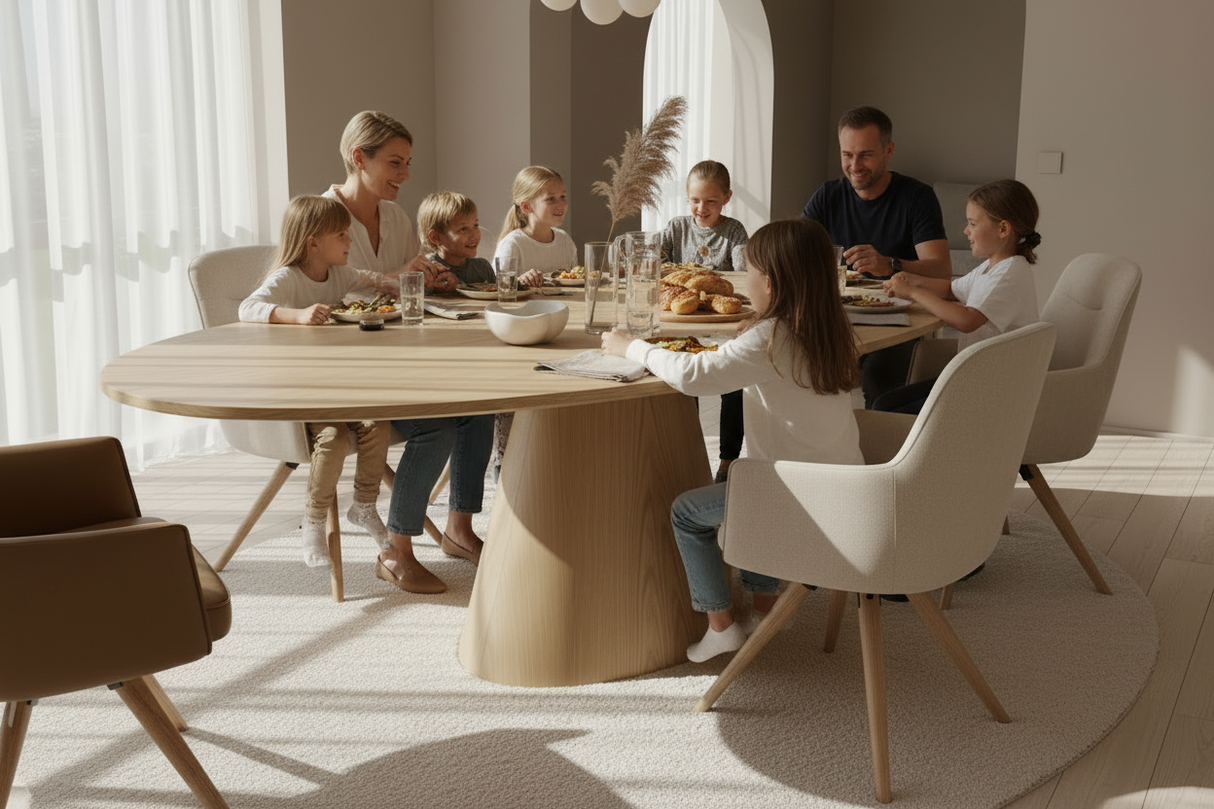 table ovale en bois de chêne de salle a manger - Souffle d'intérieur