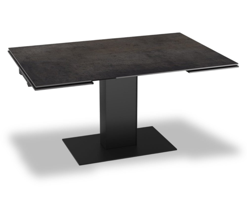 Table céramique extensible acier rouille rectangulaire - Souffle d'intérieur