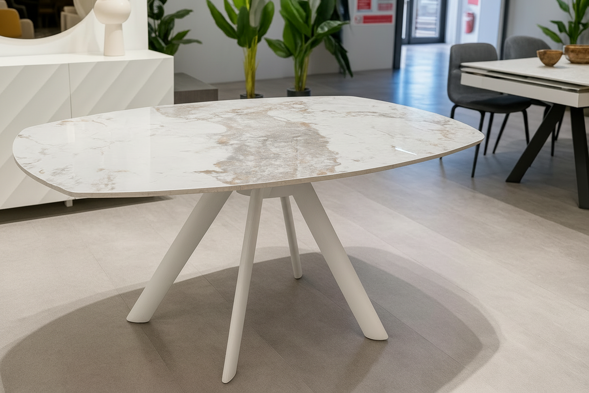 table ceramique extensible effet. marbre pivotante