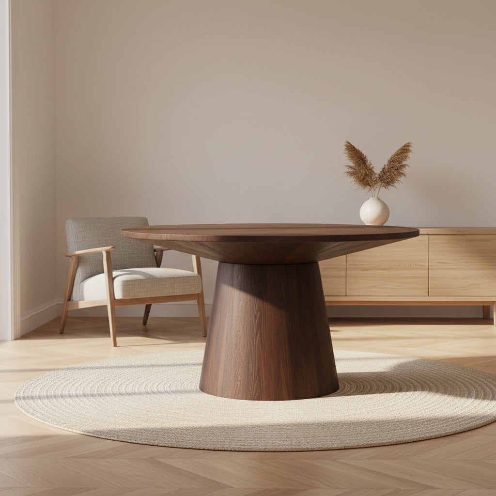 Table ronde de salle à manger en bois - Souffle d'intérieur
