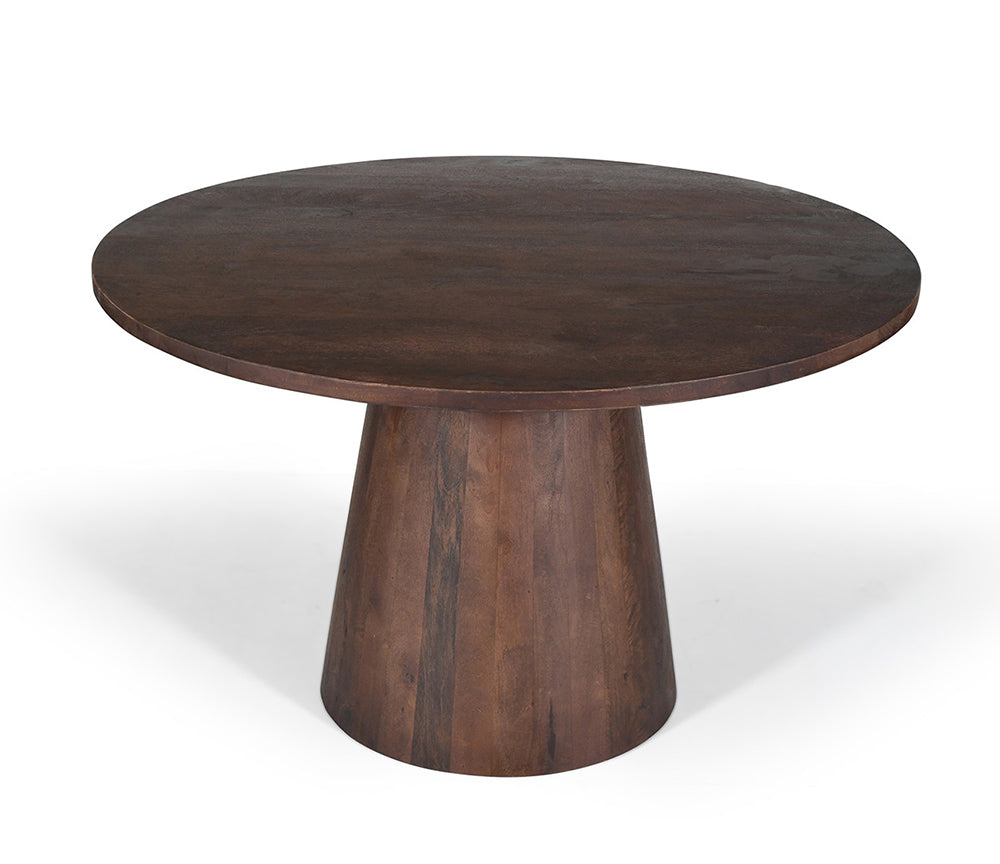 Table ronde de salle à manger en bois noyer - Souffle d'intérieur