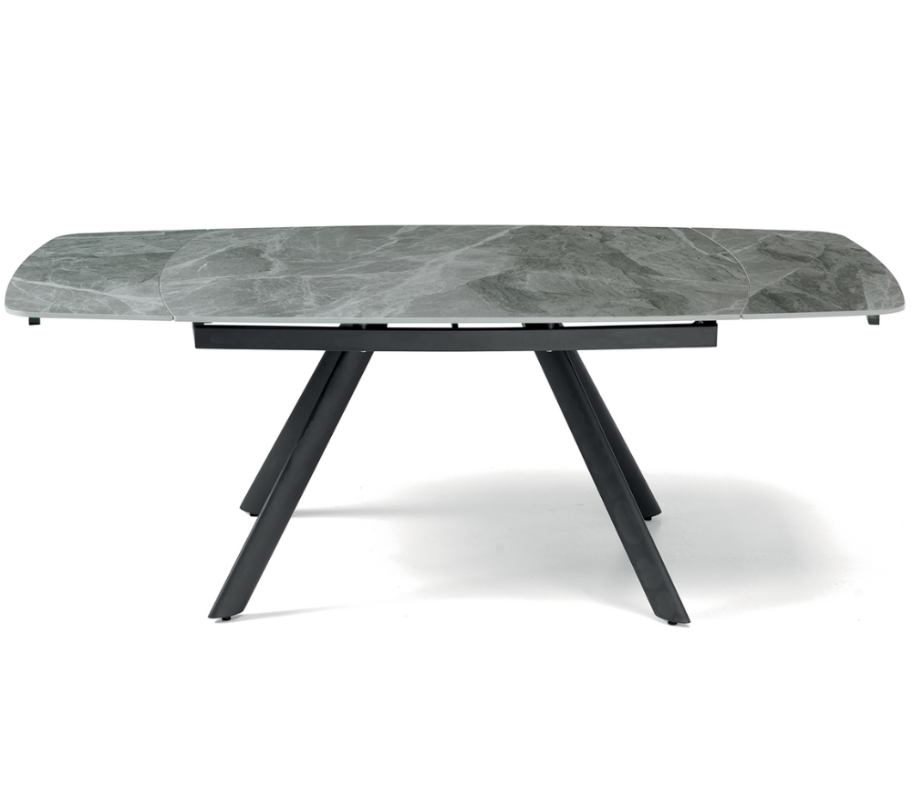 Table à manger céramique gris marbre brillant extensible L 140cm - Terenceta