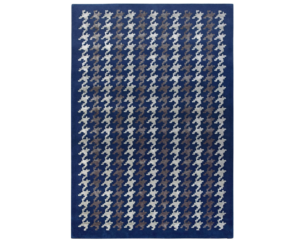 Tapis salon bleu au design moderne rectangulaire - Souffle d'intérieur