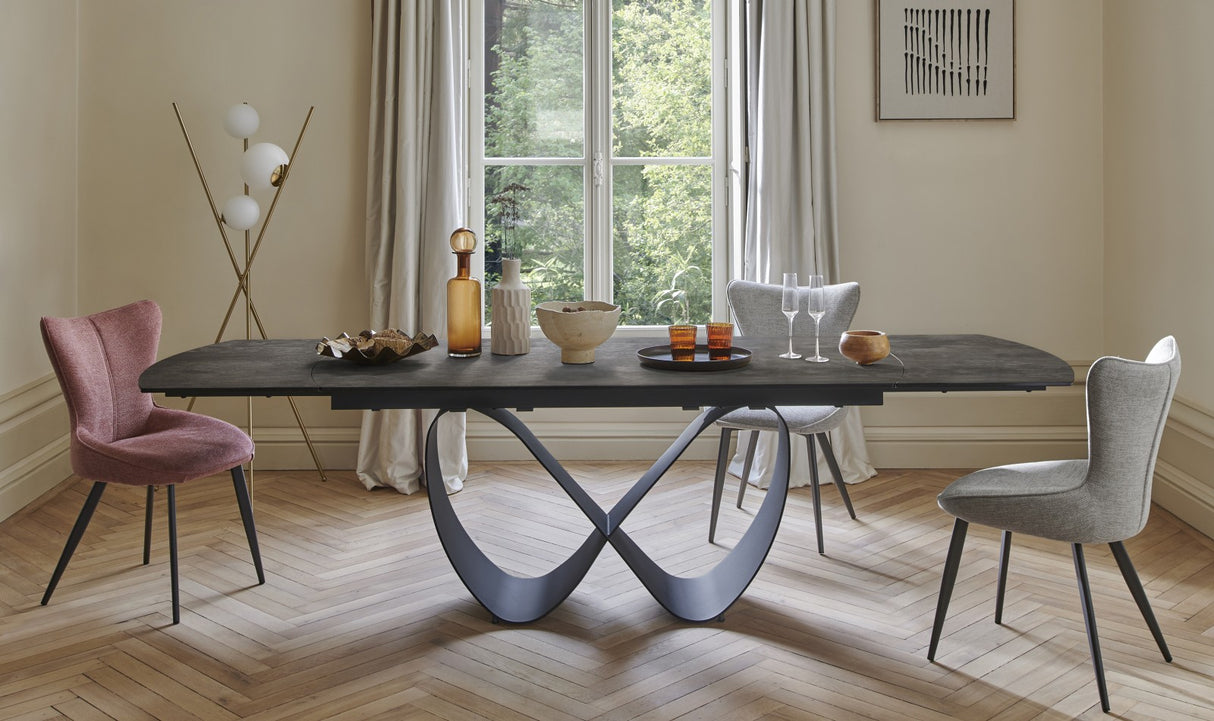 Table en céramique extensible pied ruban - Topaze