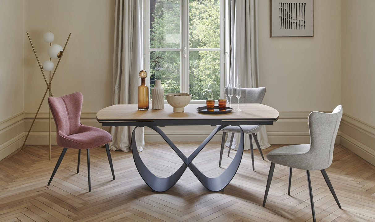 Table en céramique extensible pied ruban - Topaze