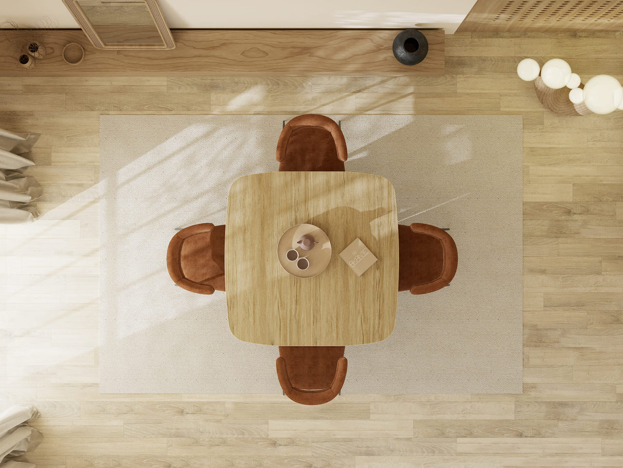 Table carré extensible plateau céramique effet bois - Akante - Souffle d'intérieur