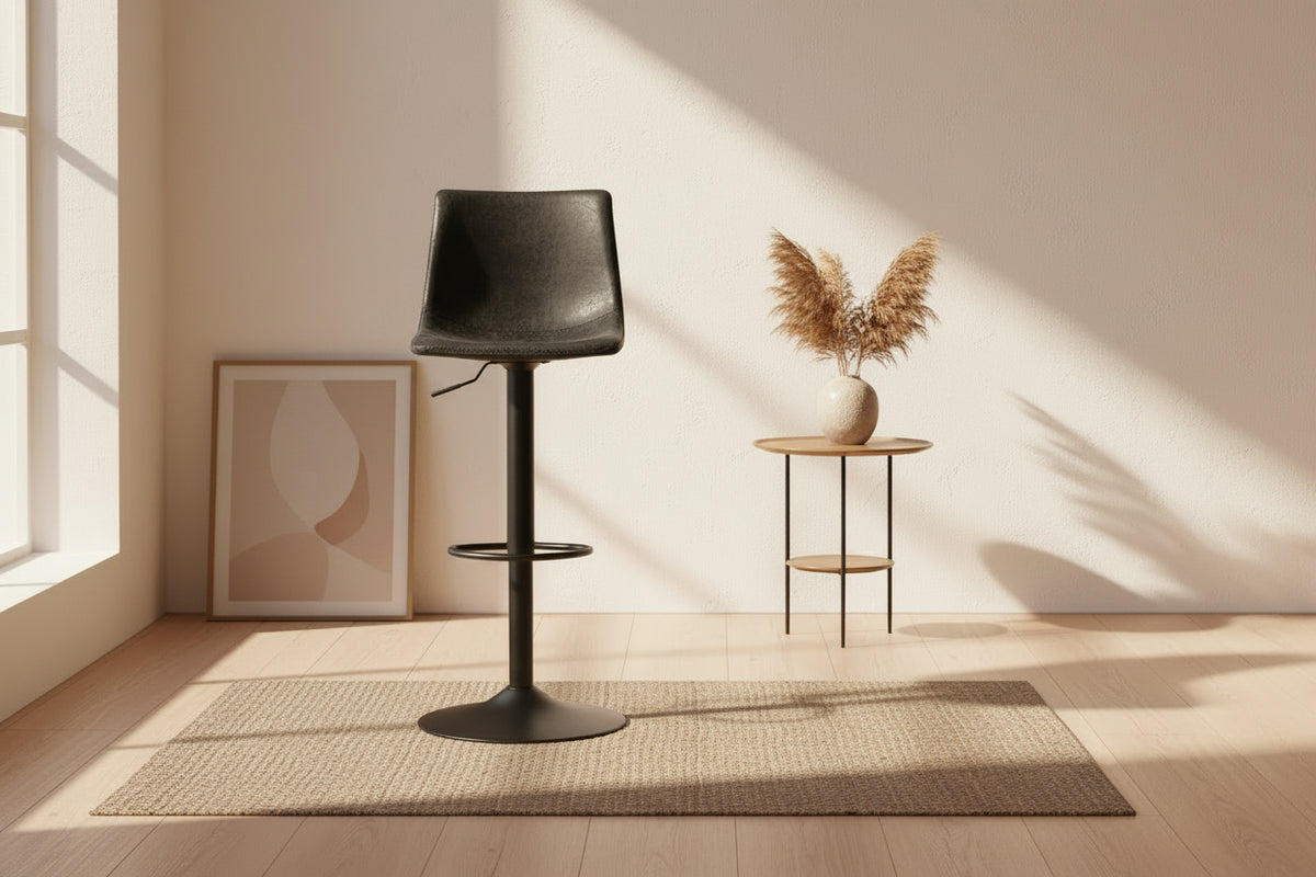 Tabouret de bar industriel réglable en hauteur anthracite - Ray-Tabourets et chaises de bar-SOUFFLE D’INTÉRIEUR