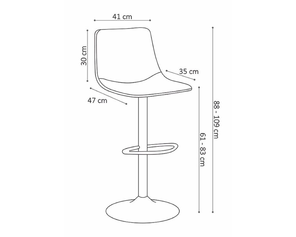 Tabouret de bar industriel réglable en hauteur anthracite - Ray-Tabourets et chaises de bar-SOUFFLE D’INTÉRIEUR
