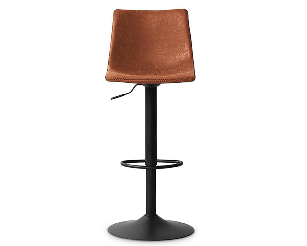 Tabouret de bar industriel réglable en hauteur marron - SOUFFLE D'intérieur