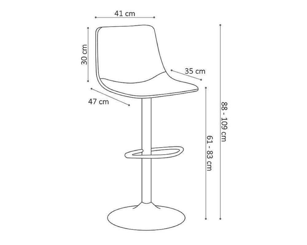 Tabouret de bar industriel réglable en hauteur marron - SOUFFLE D'intérieur