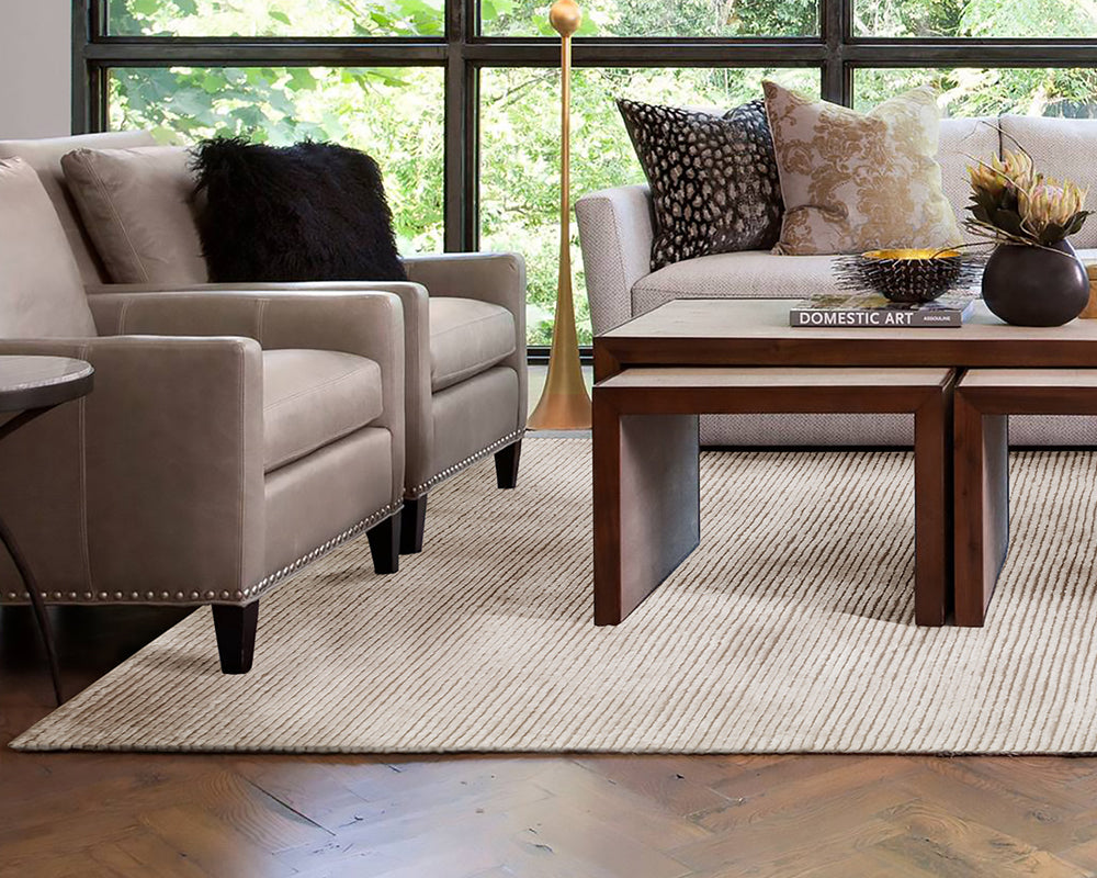 Tapis beige salon doux - Salgueiro rugs - Souffle d'Intérieur