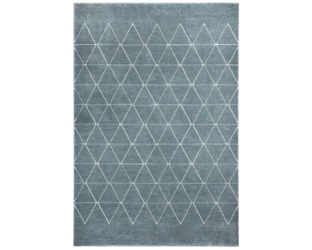 Tapis geometrique bleu au design moderne- Souffle d'intérieur
