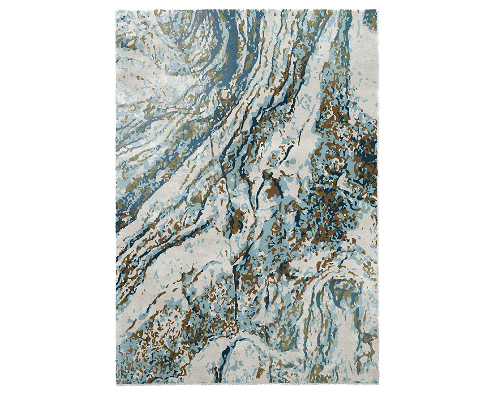 Tapis contemporain pour salon bleu - Salgueiro rugs - Souffle d'Intérieur