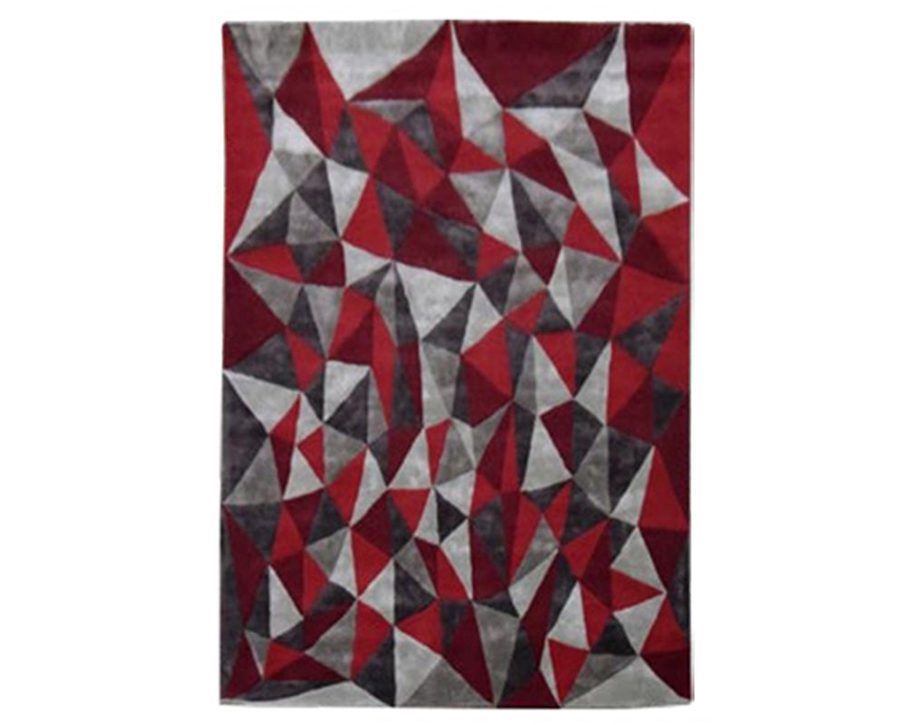 Tapis contemporain pour salon forme psychédélique rouge - Salgueiro rugs - Souffle d'Intérieur