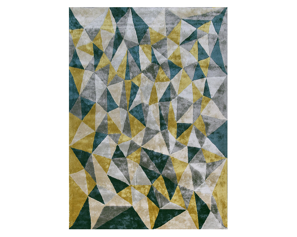 Tapis contemporain pour salon forme psychédélique vert - Salgueiro rugs - Souffle d'Intérieur