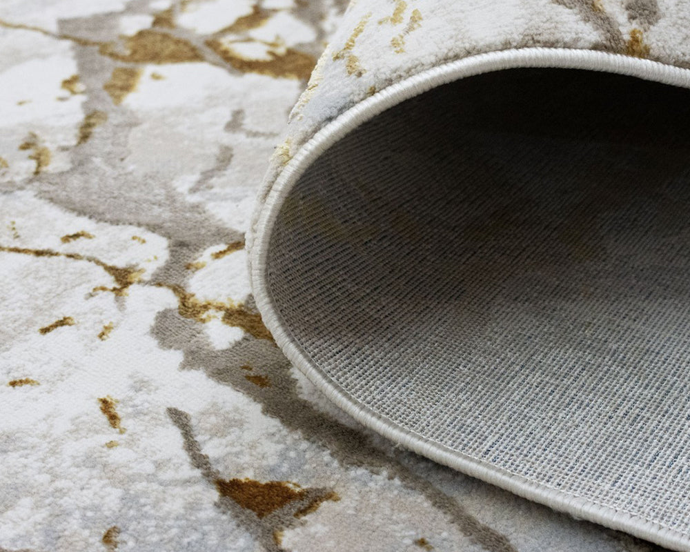 Tapis contemporain pour salon gris avec tracé vert - Salgueiro rugs - Souffle d'Intérieur