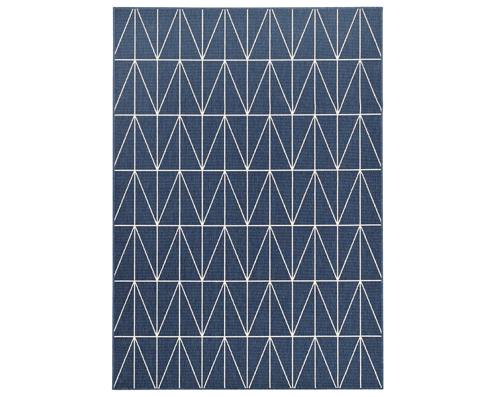 Tapis de table rectangulaire bleu - Salgueiro rugs - Souffle d’Intérieur