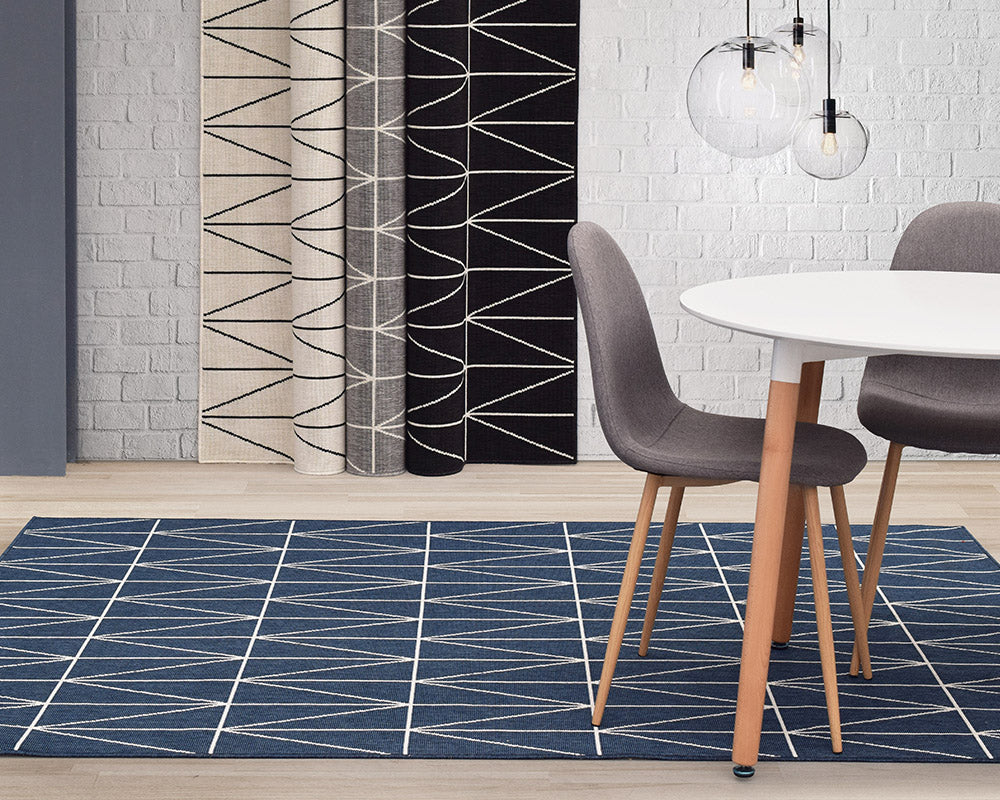 Tapis de table rectangulaire bleu - Salgueiro rugs - Souffle d’Intérieur