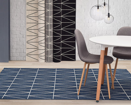Tapis de table rectangulaire bleu - Salgueiro rugs - Souffle d’Intérieur