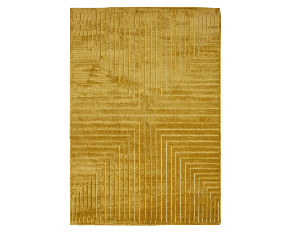 Tapis moderne pour salon moutarde - Salgueiro rugs - Souffle d’Intérieur