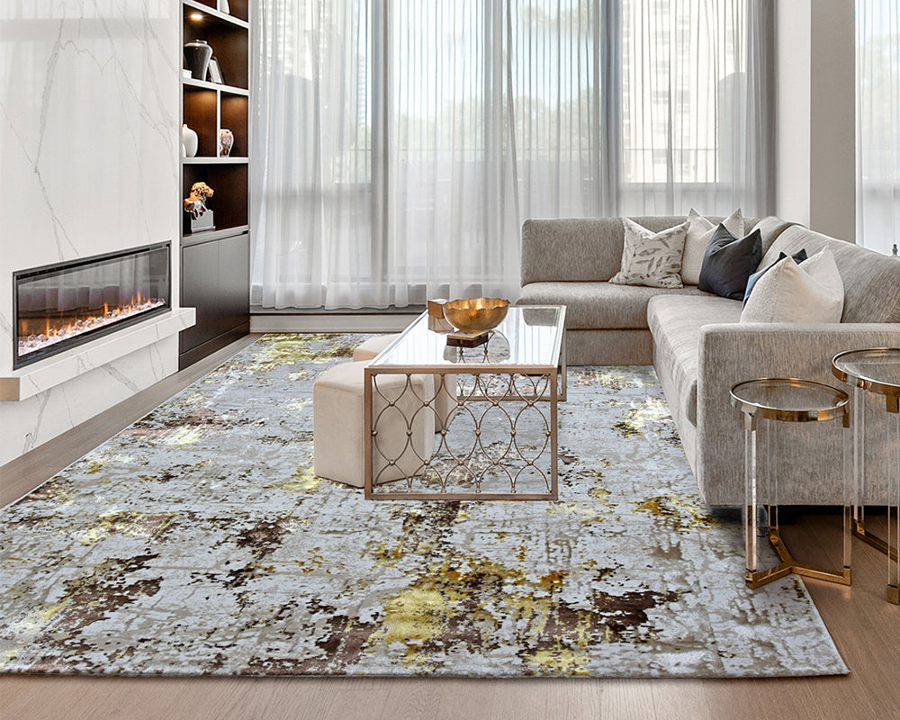 Tapis moderne salon bicolore - Salgueiro rugs - Souffle d'Intérieur