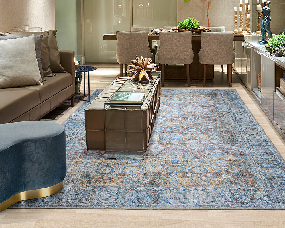 Tapis oriental bleuté - Salgueiro rugs - Souffle d'Intérieur