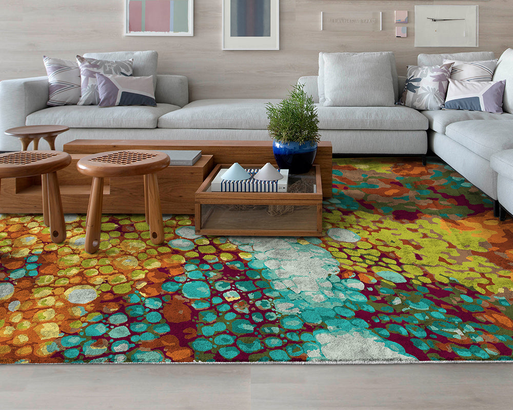 Tapis original salon multicolore vive - Salgueiro rugs - Souffle d'Intérieur